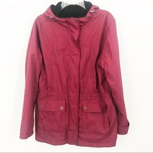 Maroon Lined Rain Jacket